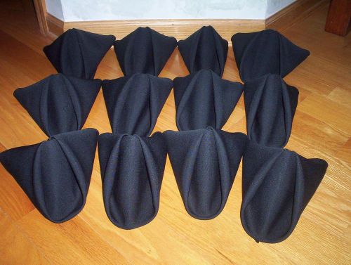 12 Black Cloth Napkins 17&#034; X 17&#034; Formal Meal Catering Weddings