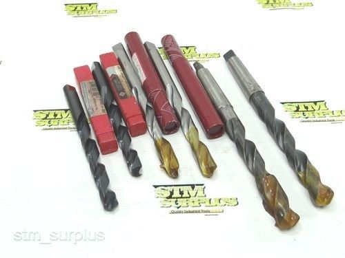 NICE LOT OF 6 HSS &amp; CARBIDE TIPPED 2MT TWIST DRILLS 17/32&#034; TO 5/8&#034; CLEVELAND