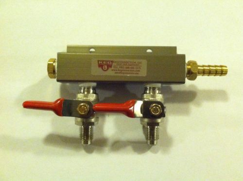 2 way CO2 Manifold Air Distributor Draft Beer MFL Check Valves