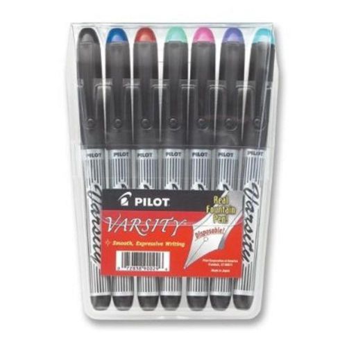 Pilot Varsity Disposable Fountain Pen Assorted Multicolor 7 Pack Fountain Pen