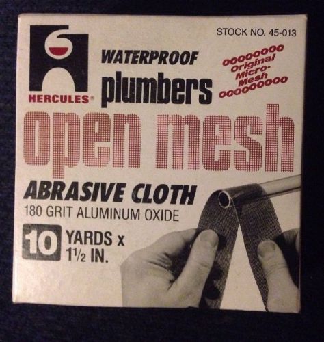 Mercules Watwrproof Plumbers Open Meah Abrasive Cloth 180 Grit 10 Yds x 11/2&#034;