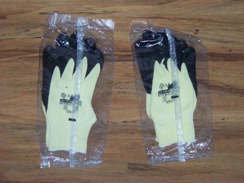 Ultra tech nitrile kv palm coated gloves size large 2 pairs new in package for sale