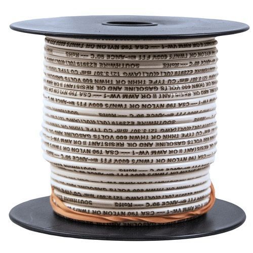 New 100-ft 12-AWG Solid White Conductor Soft Copper THHN Wire Cable By-the-Roll
