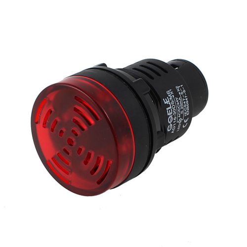 Industrial ac/dc 24v red led buzzer alarm signal pilot lamp indicator light for sale
