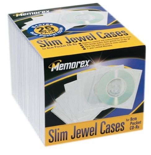 Memorex Mini CD Slim Pocket Jewel Case 5mm Clear (25-Pack) (Discontinued by M...