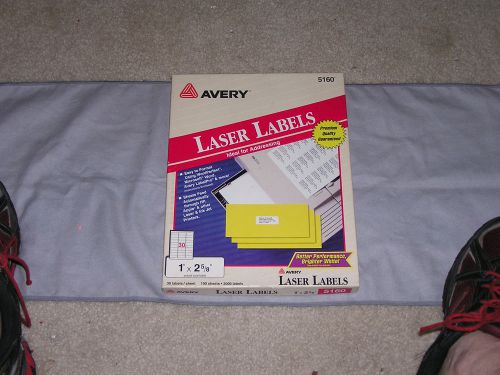 Avery Laser Labels (5160) 30 labels/100 sheets total 3000 (Multiple Colors)