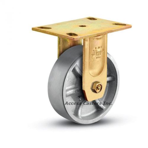 6OR1-2 Bassick Honcho Rigid Plate Caster, 6&#034; x 2&#034; Steel Wheel, 1750 lbs Capacity