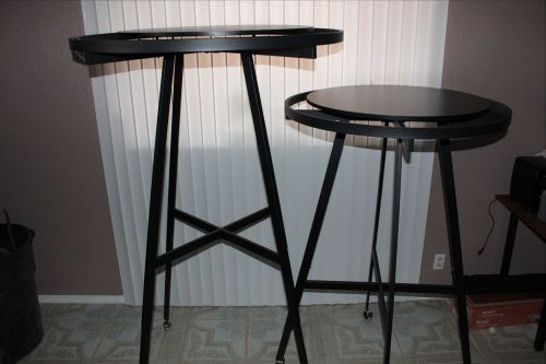 42&#034; 36&#034; Round Clothing foldable Racks with Toppers Metal Black Store Boutique