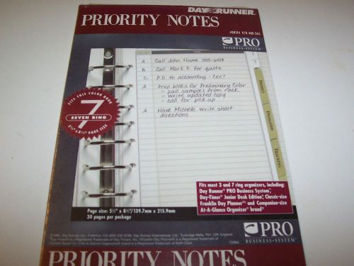 Day Runner Priority Notes-7 Ring-30 Pages Per Pack