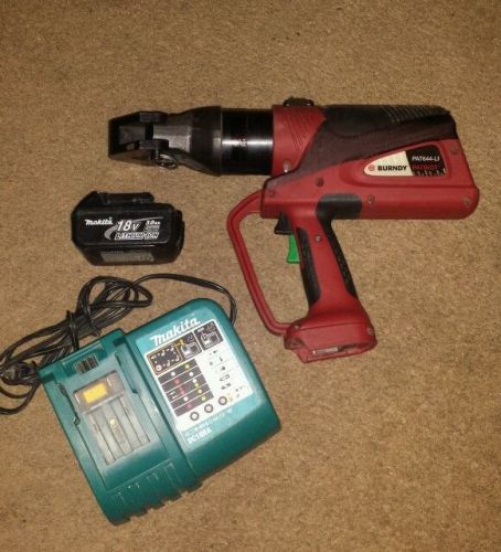 Burndy pat644-li hydraulic battery operated dieless crimper crimping tool &#034;used&#034; for sale