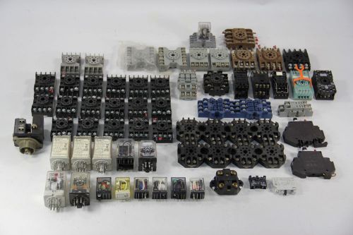 LOT OF 60 Various Relays, Bases, Contact Blocks, Thermal Switch, Allen, Potter