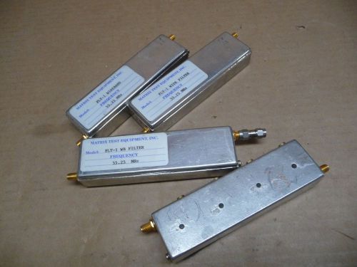 LOT OF 4 MATRIX TEST EQUIPMENT FLT-1-WB WIDE BANDPASS FILTER 55.25 MHz FREQUENCY