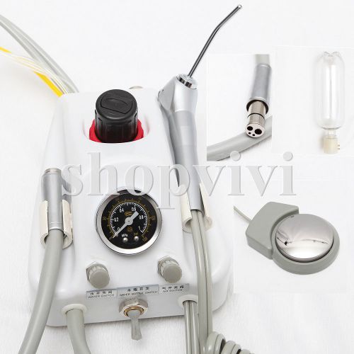 Dental lab Portable Turbine unit works w/Air Compressor 4-H Syringe foot Pedal