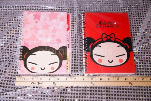 2 Pucca Spiral Notebooks: Pink &amp; Red - New, Korean, RARE SUPER CUTE