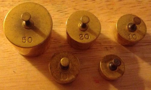 One Set Vintage Apothecary Brass Calibration Balance Scale Weights!! Nice