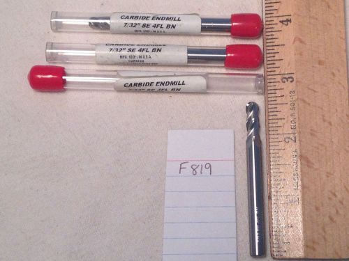 3 new 7/32&#034; diameter carbide endmills. 4 flute. ball. usa made {f819} for sale