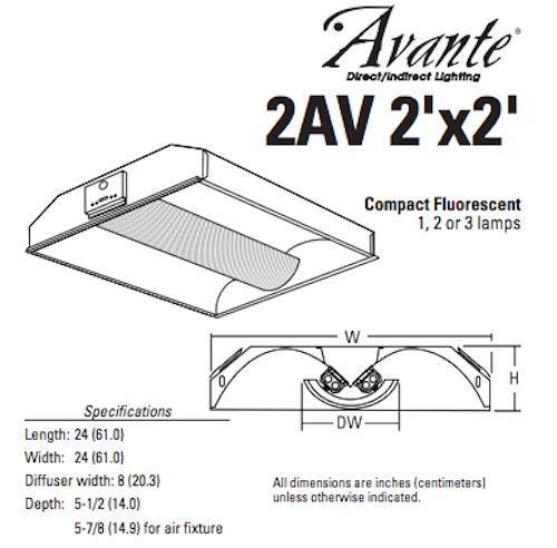 Lithonia Avante 2AV Recessed Direct-Indirect lighting fixtures