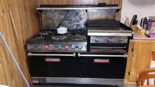 Vulcan 60 inch Range, 6 burner, 2 oven, Griddle, and Salamander