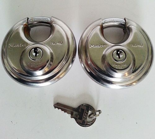 Master Lock No40 Set Of Two Hardened Stainless Steel Keyed Alike One Key