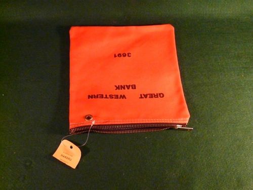Vintage Unused Size 10&#034;x11&#034; Great Western Bank Deposit Bag w/ zipper