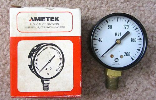 Ametek u.s. gauge model g-81 pressure 0 - 200 psi made in usa 2&#034; face new in box for sale