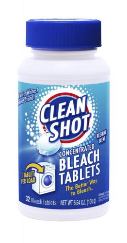 New clean shot  regular scent concentrated bleach tablets - 32 bleach tablets for sale