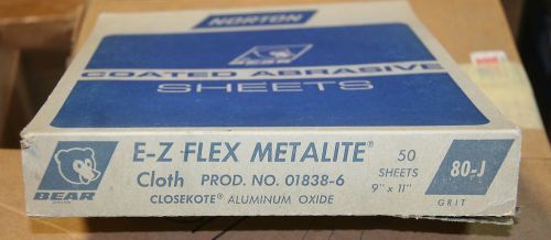 Norton Metalite Aluminum Oxide Sand Paper (80-J) Pack of 50