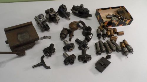 Machinist lathe tools: lot of holders, cutters, collets, others - b&amp;s, hardinge for sale