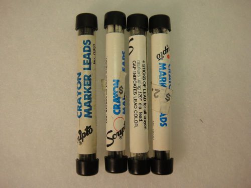 Scripto Crayon Marker Leads 4 tubes of 4  G920 Black 16 total leads