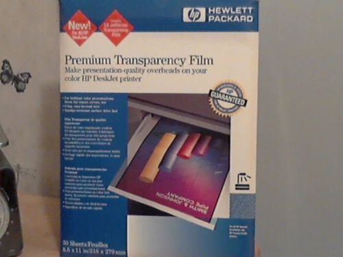 New HP Premium Transparency Film 50 Sheets 8.5 x 11 C3834A  Unopened Recyclable