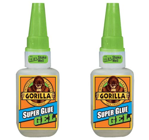 Gorilla Glue Super Glue Gel 7600101 15 gram Bottle, No Run-Control Gel, 2-Pack