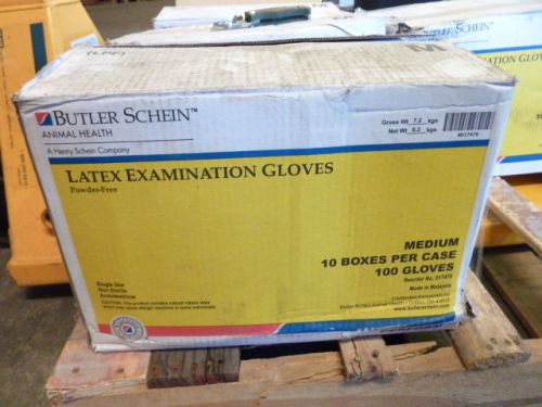 Butler Schein animal health latex exam powder free size medium 1000 gloves new