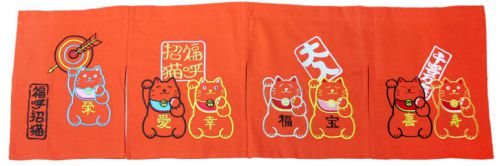 orange embroidery Sushi curtain Noren shop tapestry Japanese restaurant bar deco