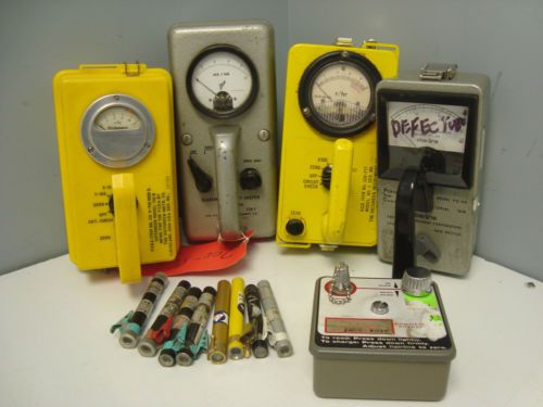 Lot of 4 Radiation Detectors and Accessories
