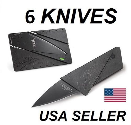 SIX Credit Card Pocket Knife Survival Stainless Steel Tool Razor Blade Compact