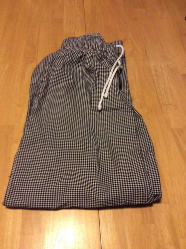 CHEF WORKS POLY COTTON CHEFS CHECKED PANTS SIZE SZ M UNISEX BAGGIES
