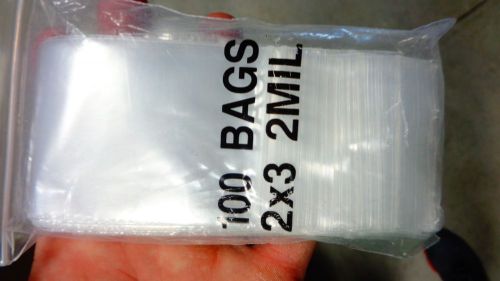 100 Bags 2x3 2Mil Resealable Zip Lock Plastic Bag