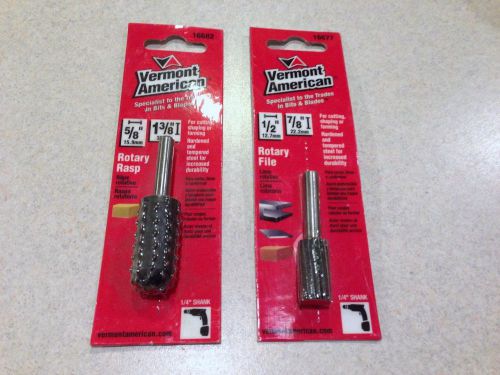 Vermont American 16682 16677 Rotary Rasp and Rotary File - Brand New in Package