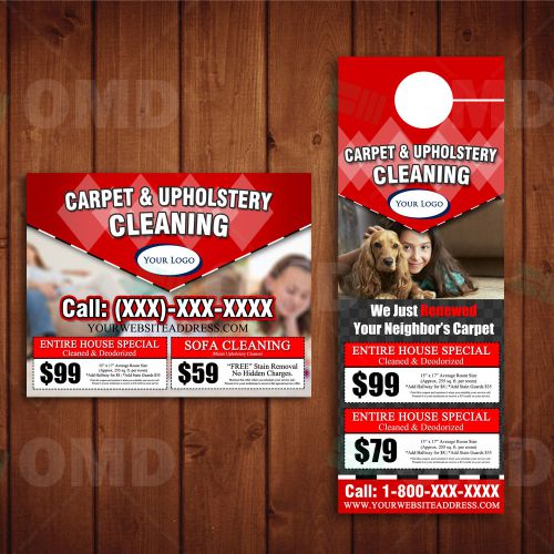 Carpet Cleaning Marketing Bundle - WE PRINT &amp; SHIP 2 YOU - Door Hangers &amp; Flyers
