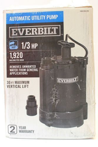 Everbilt 1/3 hp electric utility submersible pump 1,920 gph 100 026 578 ut03301 for sale