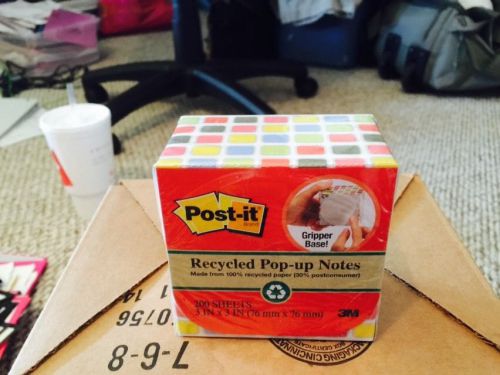 POST-IT RECYCLED POP-UP NOTES 200 SHEETS GRIPPER BASE CHECKERBOARD