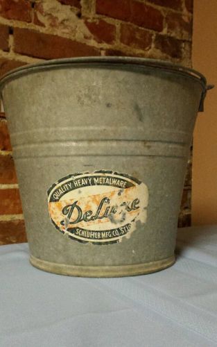 Vintage Metal Galvanized Milk Bucket