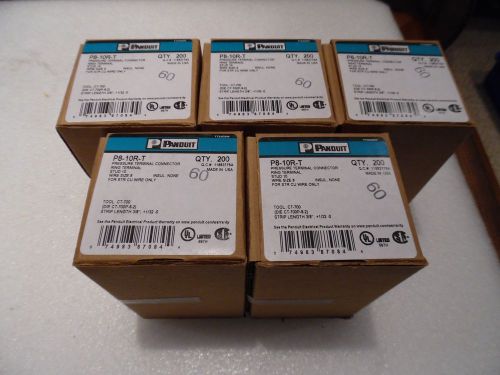 Panduit P8-10R-T Ring Terminal, large wire, 8 AWG  #10 stud size NIB Lot of 1000