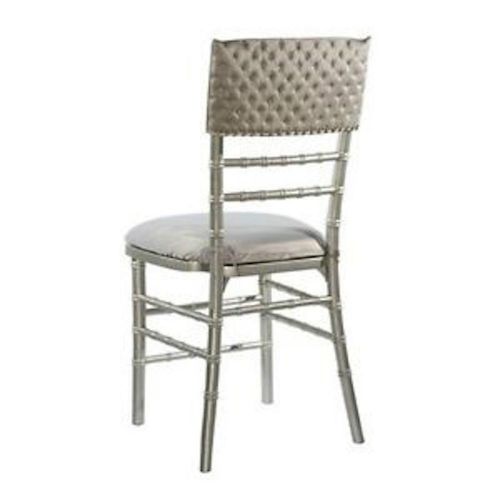 Wildflower Linen Chanel with Rhinestones Chiavari Chair Cap Silver