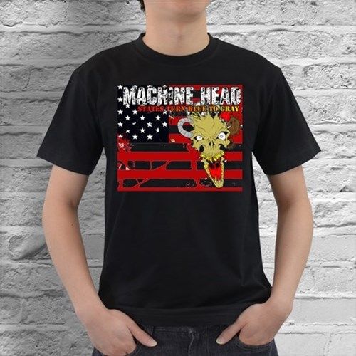 Machine Head States Turn Blue to Gray Mens Black T-Shirt Size S, M, L, XL - 3XL