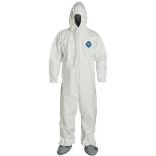 Medium disposable coveralls elastic white painters bootie &amp; hood suit outfit new for sale