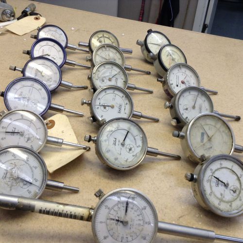 Lot of 18 dial indicators teclock baker starrett fowler cdi brown &amp; sharpe for sale