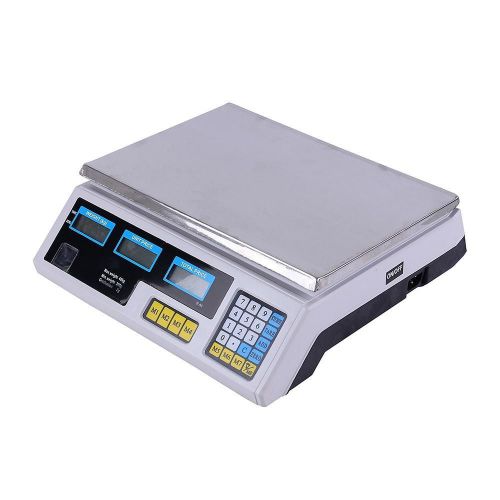 New Electronic 60lb Digital Scale Price Computing Food Produce Counting White