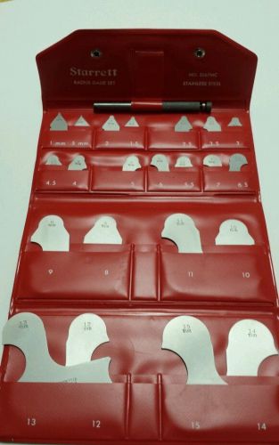 Complete set of metric radius gages 0.5-15mm (starrett brand s167mcz ) for sale
