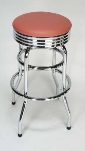 Chrome Circle Swivel Metal Bar Stool
